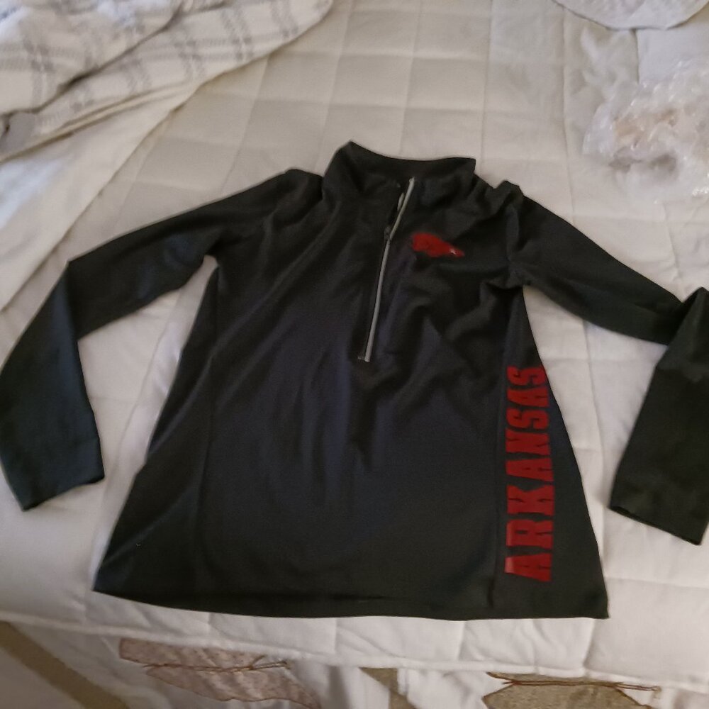 Long Sleeved pullover with Arkansas and Razorback accents by PINK size Medium